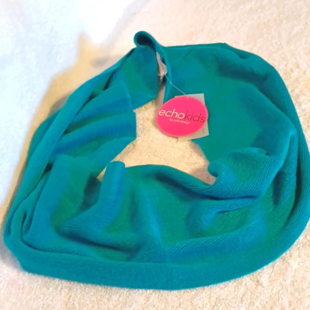 Echo kids scarve infinity ring teal color new with tags